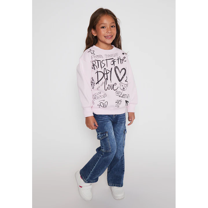 Polerón Graffiti Niña Lila Familyshop 3