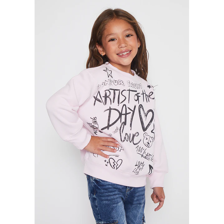 Polerón Graffiti Niña Lila Familyshop 1