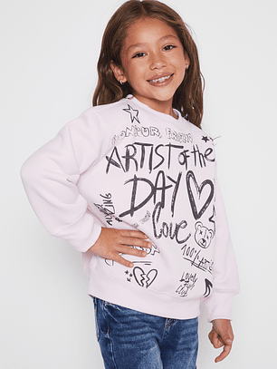 Polerón Graffiti Niña Lila Familyshop