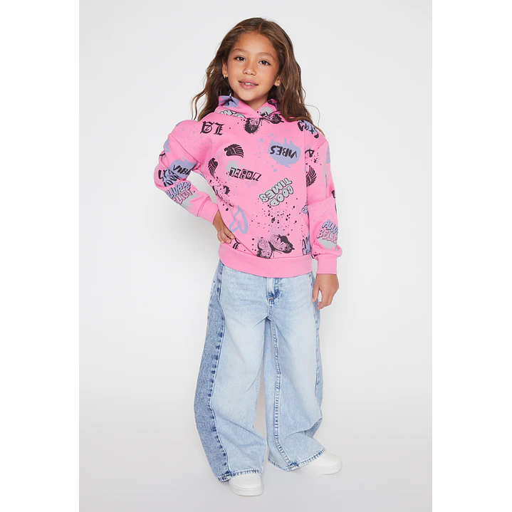 Polerón Graffiti Niña Fucsia Familyshop 3