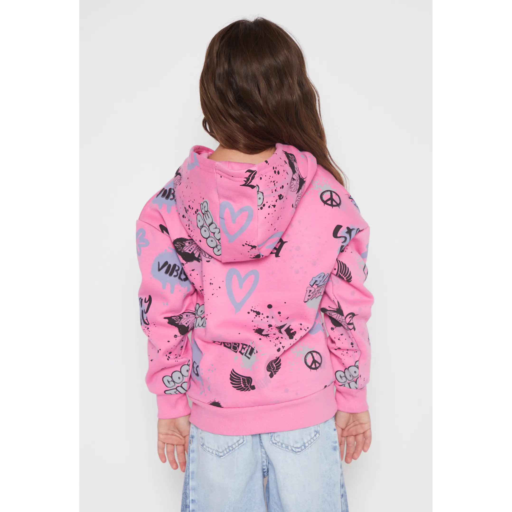 Polerón Graffiti Niña Fucsia Familyshop 2