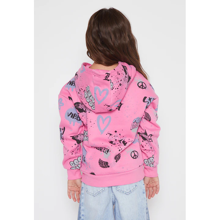 Polerón Graffiti Niña Fucsia Familyshop 2