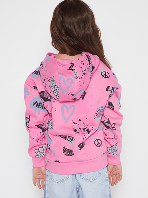 Polerón Graffiti Niña Fucsia Familyshop