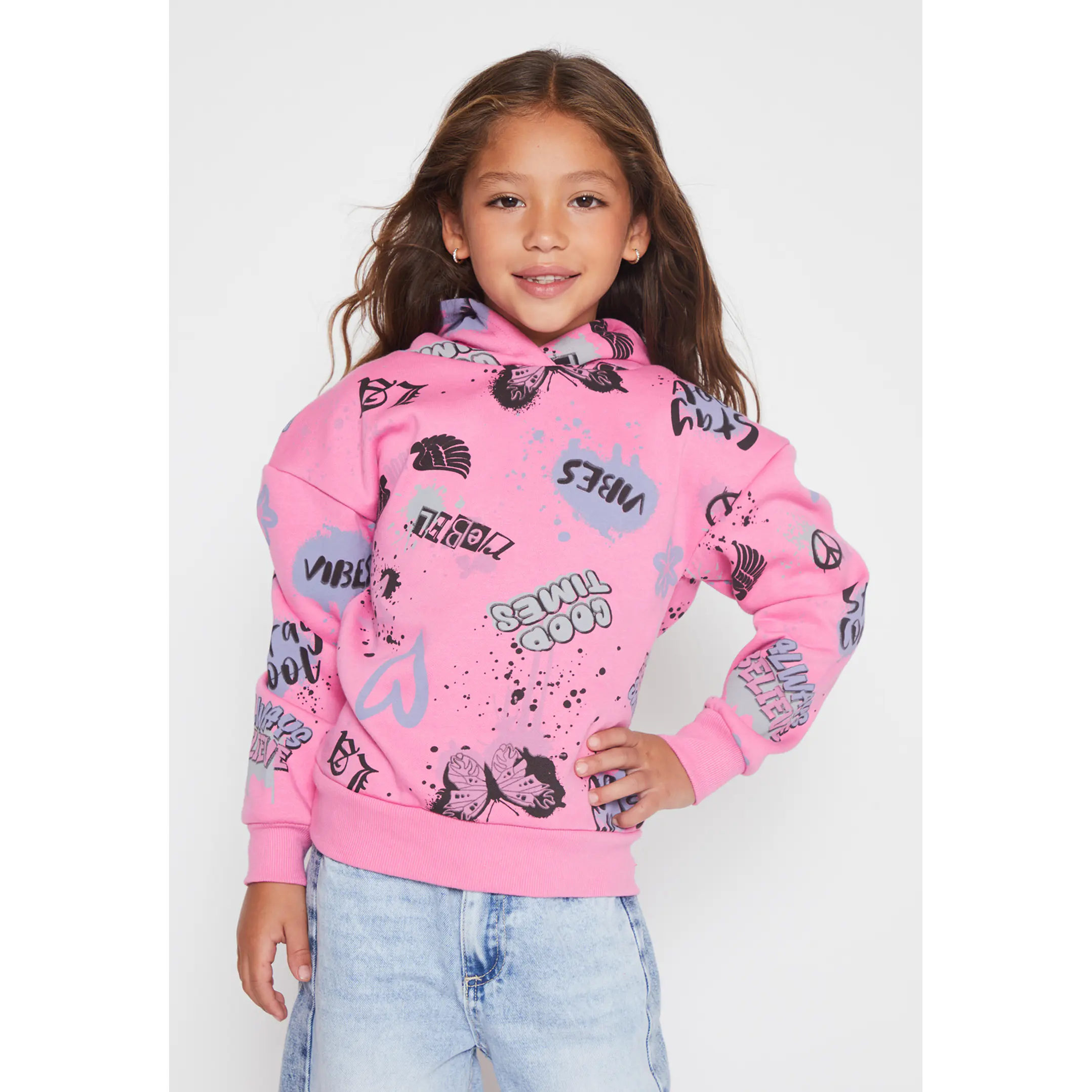 Polerón Graffiti Niña Fucsia Familyshop 1