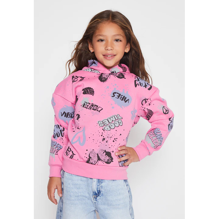 Polerón Graffiti Niña Fucsia Familyshop 1