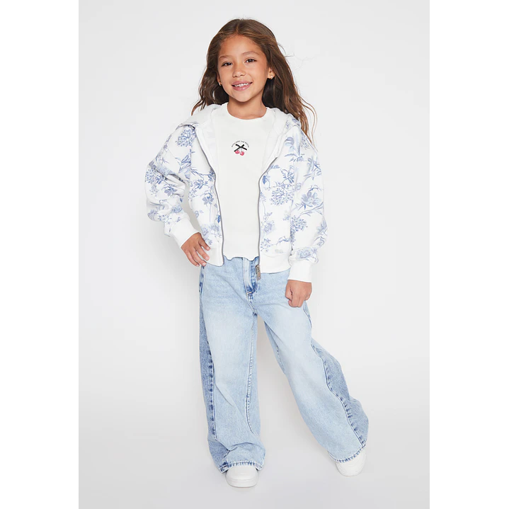 Polerón Floral Niña Azul Familyshop 3