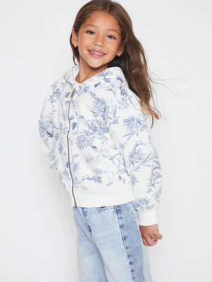 Polerón Floral Niña Azul Familyshop
