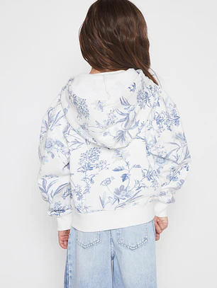 Polerón Floral Niña Azul Familyshop