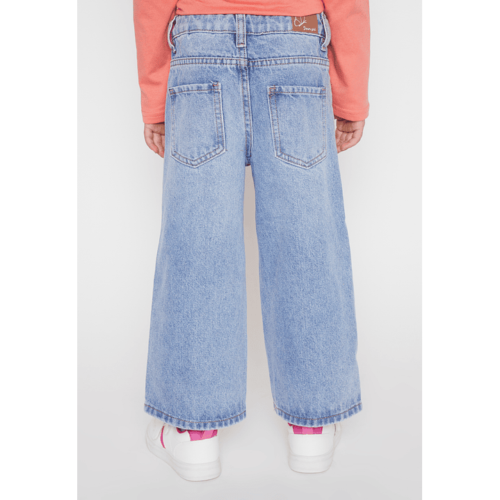 Jeans Wide Leg Flores Niña Azul Familyshop 2