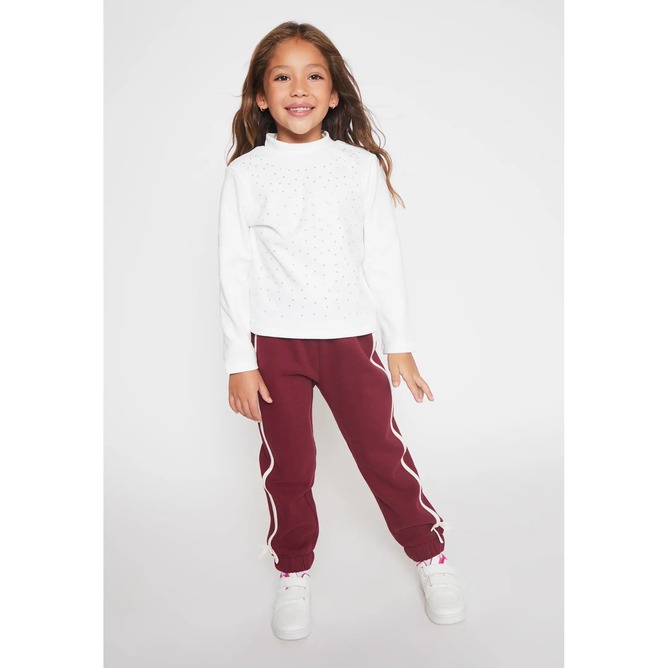 Pantalón Buzo Lazo Niña Burdeo Familyshop 3
