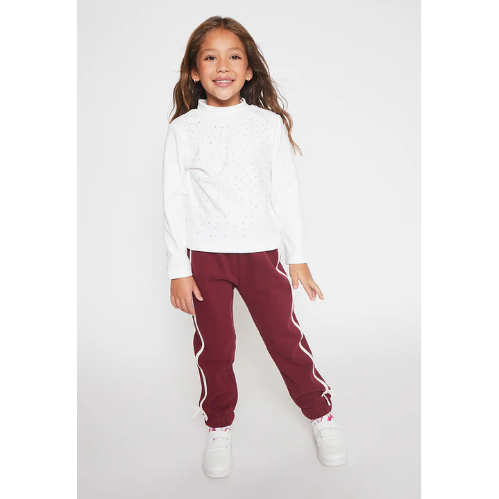 Pantalón Buzo Lazo Niña Burdeo Familyshop 3