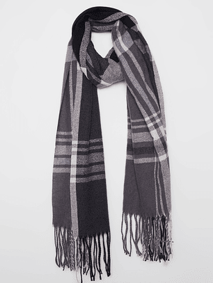 Bufanda Cuadros Hombre Gris Familyshop