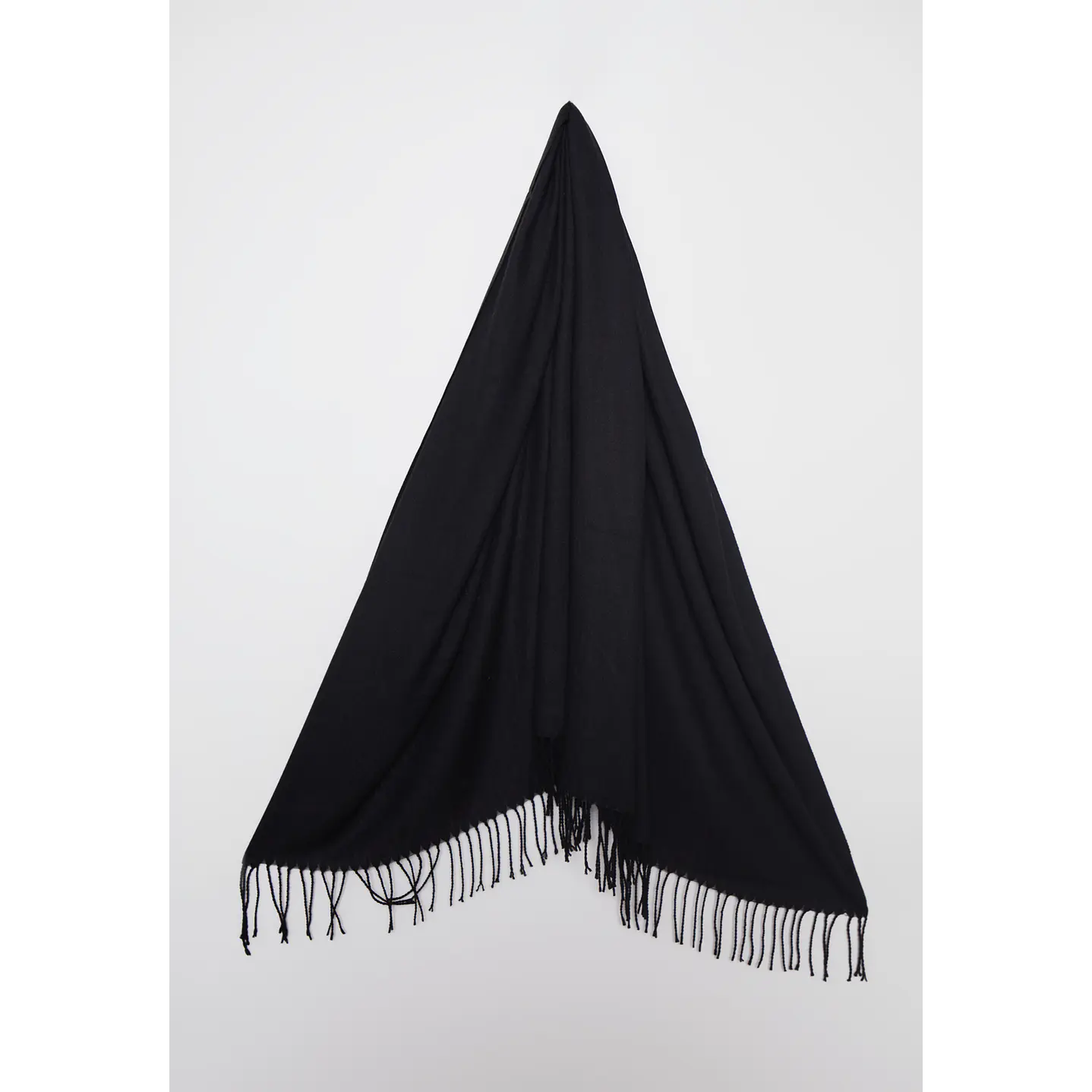 Bufanda Pañuelo Flecos Mujer Negro Familyshop 2