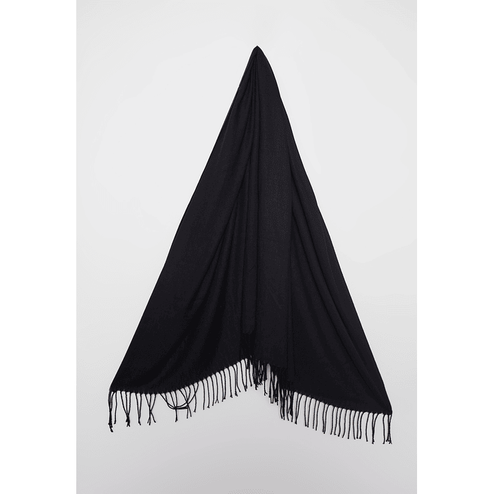 Bufanda Pañuelo Flecos Mujer Negro Familyshop 2