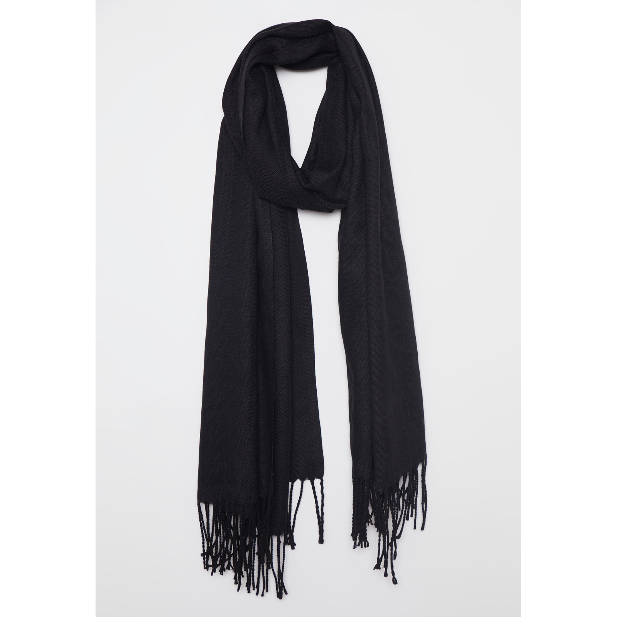 Bufanda Pañuelo Flecos Mujer Negro Familyshop 1
