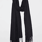 Bufanda Pañuelo Flecos Mujer Negro Familyshop - Miniatura 1