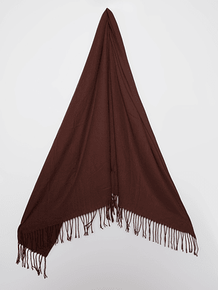 Bufanda Pañuelo Flecos Mujer Café Familyshop