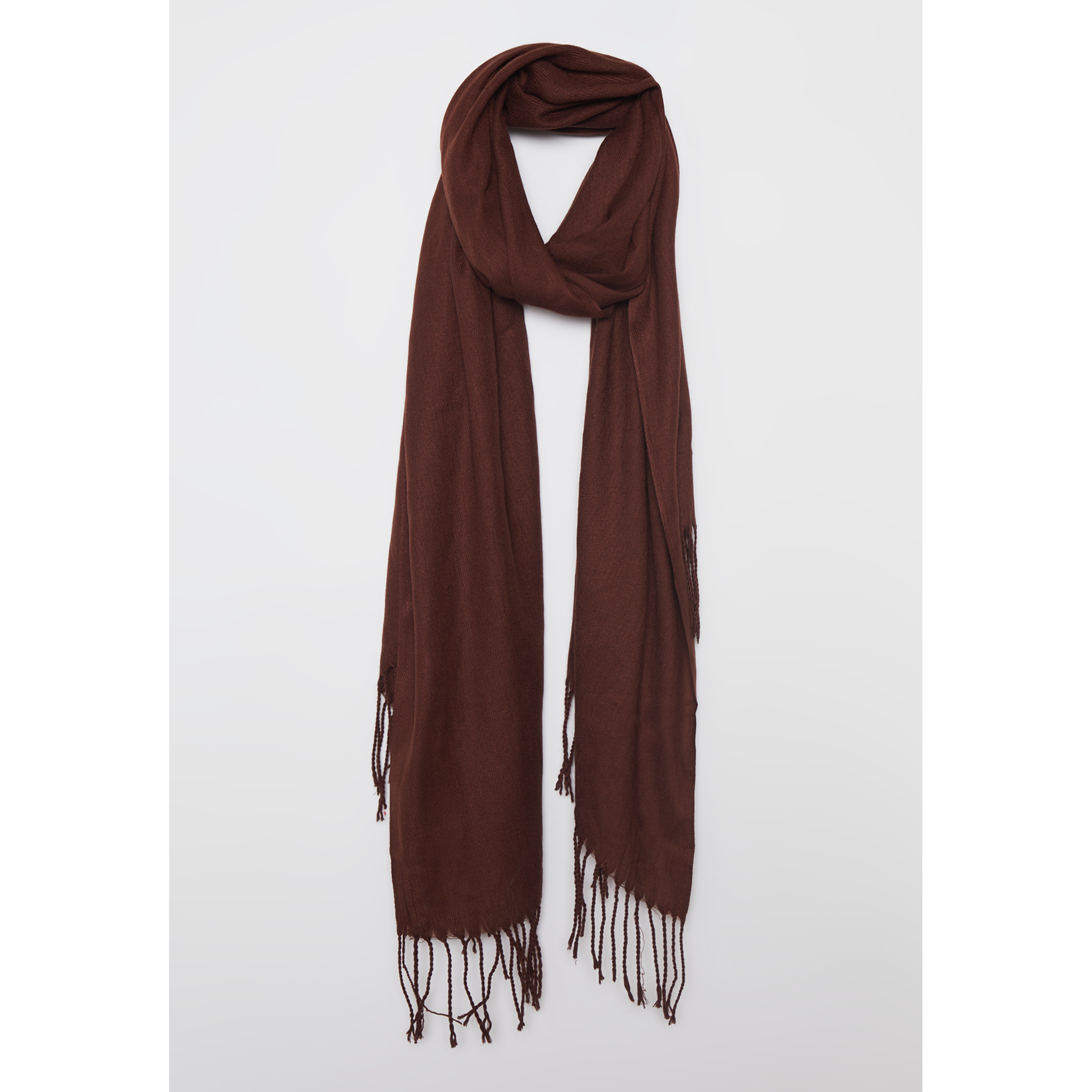 Bufanda Pañuelo Flecos Mujer Café Familyshop 1