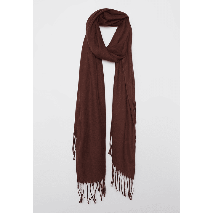 Bufanda Pañuelo Flecos Mujer Café Familyshop 1