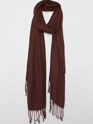 Bufanda Pañuelo Flecos Mujer Café Familyshop