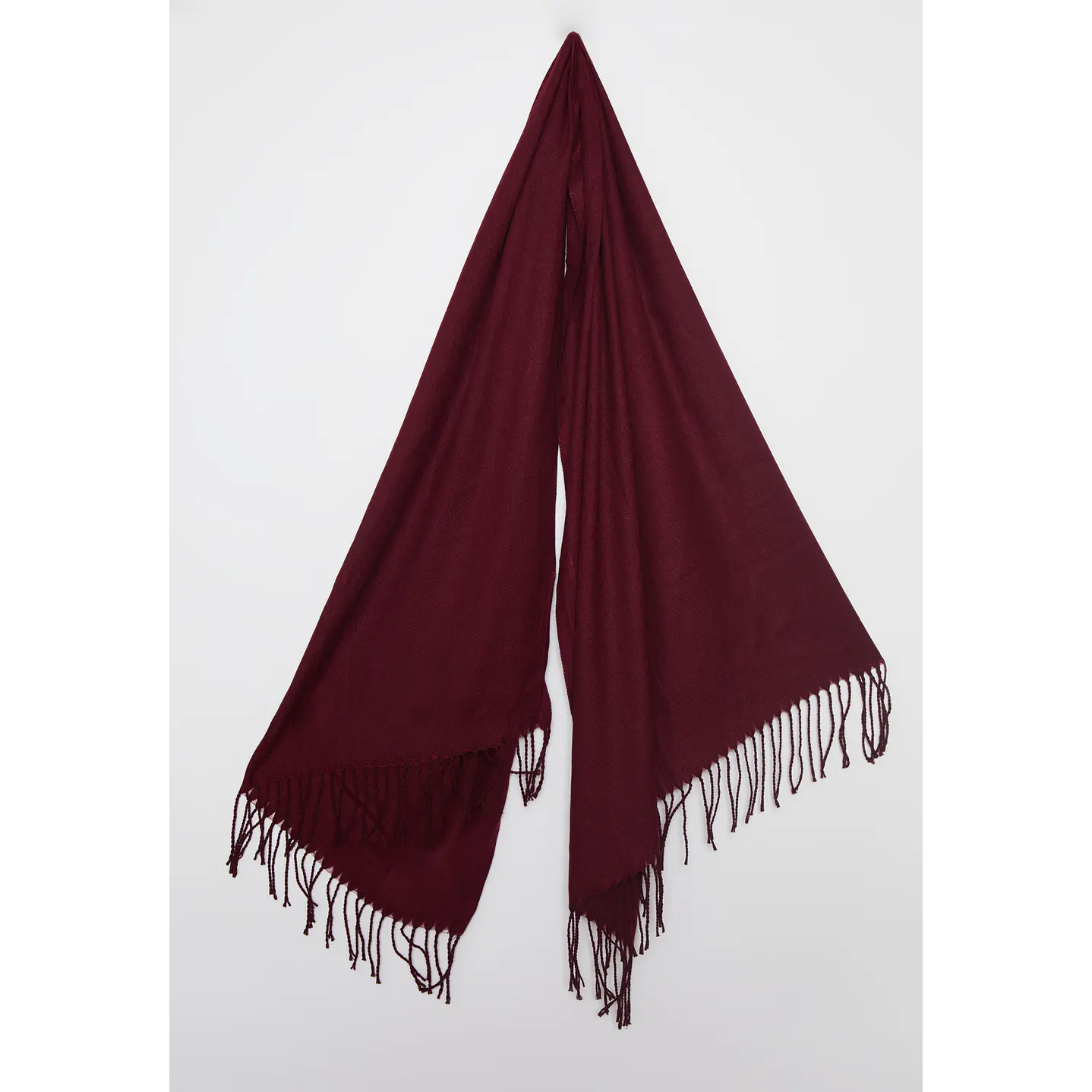 Bufanda Pañuelo Flecos Mujer Burdeo Familyshop 2
