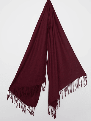 Bufanda Pañuelo Flecos Mujer Burdeo Familyshop