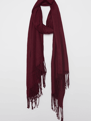 Bufanda Pañuelo Flecos Mujer Burdeo Familyshop