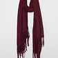 Bufanda Pañuelo Flecos Mujer Burdeo Familyshop - Miniatura 1