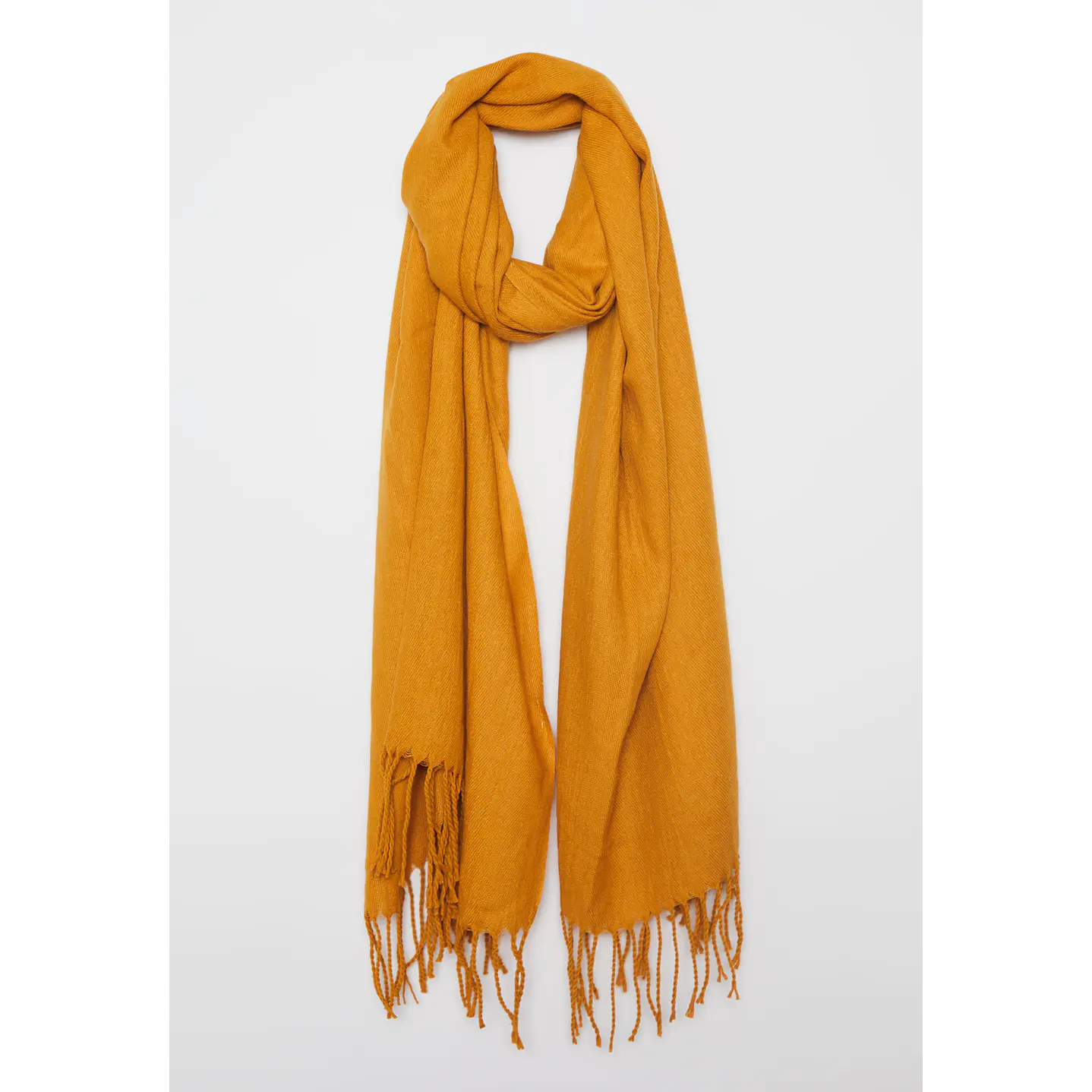 Bufanda Pañuelo Flecos Mujer Mostaza Familyshop 1