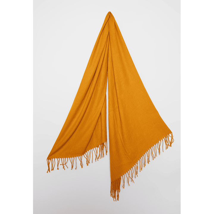 Bufanda Pañuelo Flecos Mujer Mostaza Familyshop 2