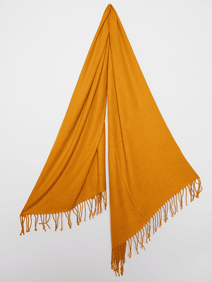 Bufanda Pañuelo Flecos Mujer Mostaza Familyshop