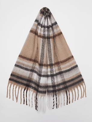Bufanda Escocesa Mujer Beige Familyshop