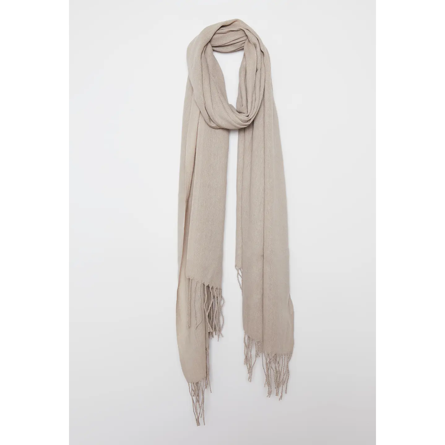 Bufanda Pañuelo Flecos Mujer Beige Familyshop 1