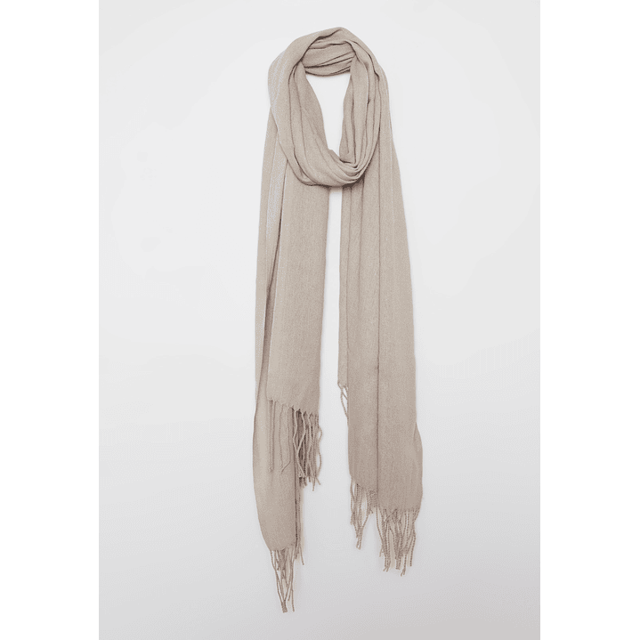 Bufanda Pañuelo Flecos Mujer Beige Familyshop 1