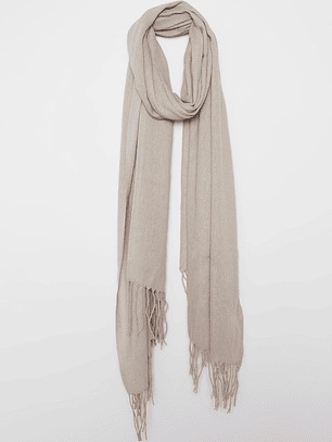 Bufanda Pañuelo Flecos Mujer Beige Familyshop
