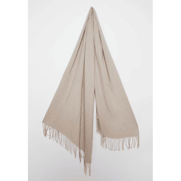 Bufanda Pañuelo Flecos Mujer Beige Familyshop 2