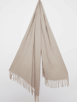 Bufanda Pañuelo Flecos Mujer Beige Familyshop