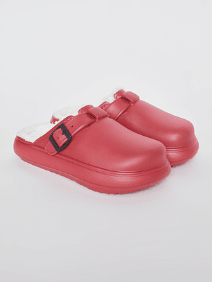 Pantufla Hebilla Mujer Rojo Familyshop
