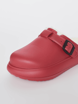 Pantufla Hebilla Mujer Rojo Familyshop