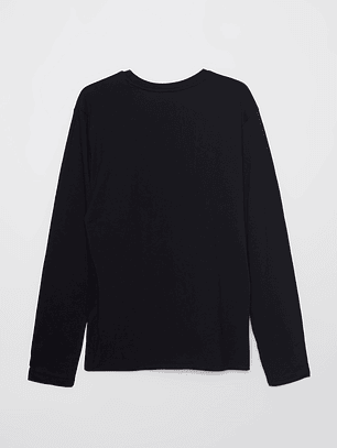 Polera Manga Larga Basic Hombre Negro Familyshop