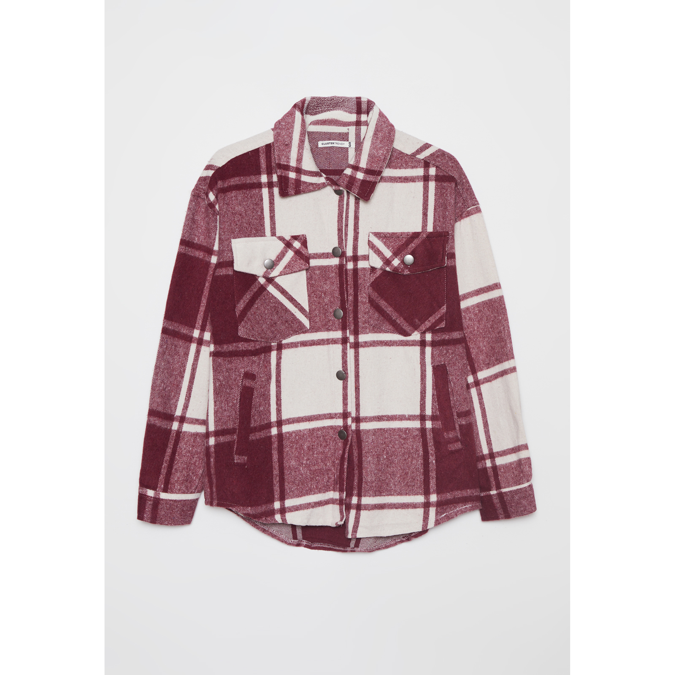 Sobrecamisa Escocesa Mujer Burdeo Familyshop 1