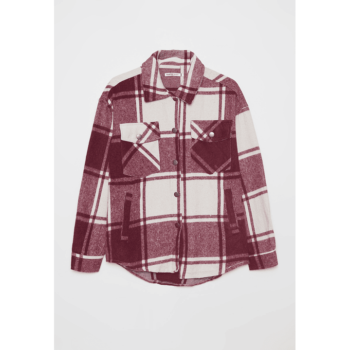 Sobrecamisa Escocesa Mujer Burdeo Familyshop 1