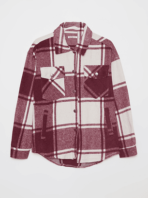 Sobrecamisa Escocesa Mujer Burdeo Familyshop
