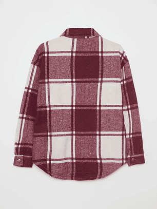 Sobrecamisa Escocesa Mujer Burdeo Familyshop