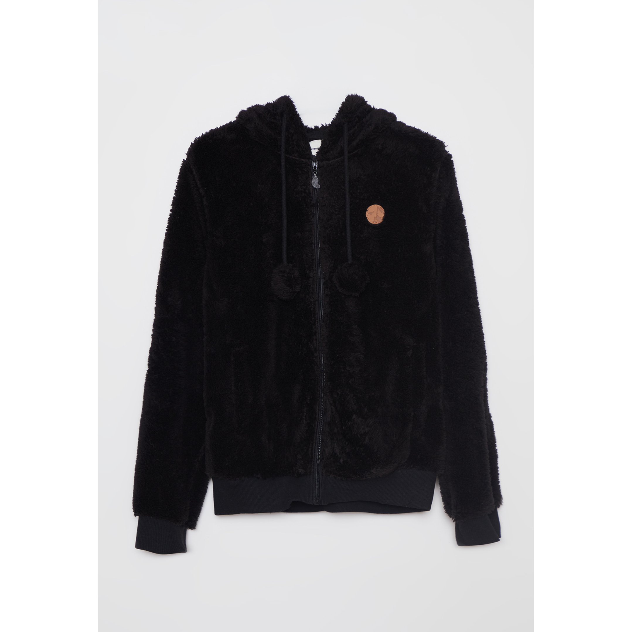 Polar Peludo Pompones Mujer Negro Familyshop 1