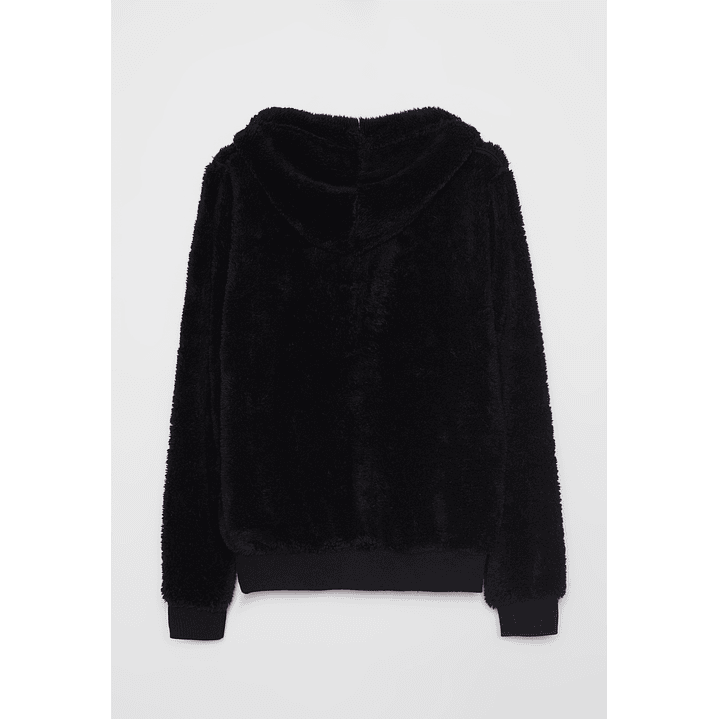 Polar Peludo Pompones Mujer Negro Familyshop 2