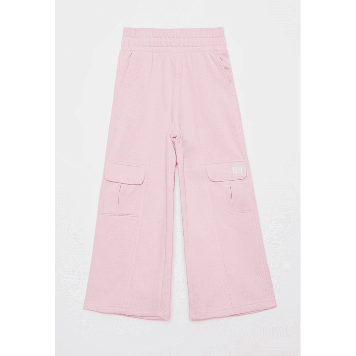 Pantalón Buzo Wide Leg Niña Rosado Familyshop 1