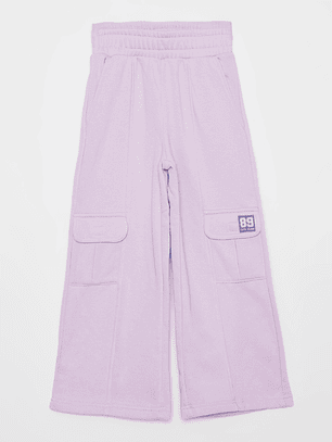 Pantalón Buzo Wide Leg Niña Lila Familyshop