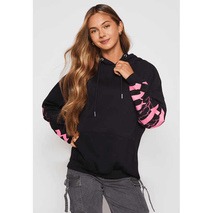 Polerón Mujer Negro Letras Family Shop 2