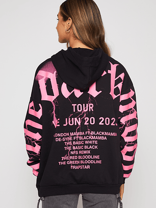 Polerón Mujer Negro Letras Family Shop